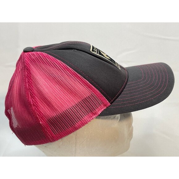 Leupold & Stevens hat cap 7" snap back trucker mesh Optics Hunting gray pink - Picture 4 of 8